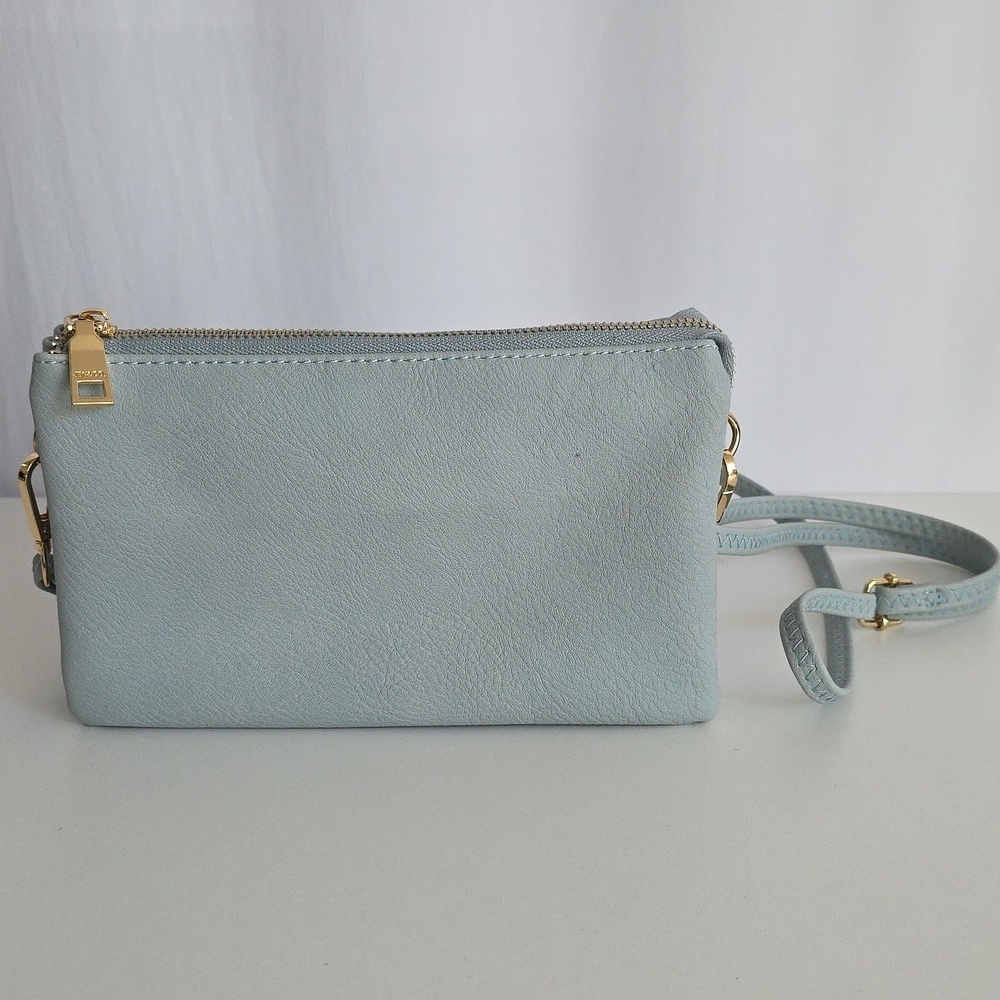 Jen & Co Blue With Gold Hardware Crossbody Bag.  Adjustable Strap - Picture 4 of 16